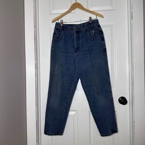 Gitano Vintage 90s High Waisted Tapered Leg Jeans Dark Wash Blue Size 14 Cotton